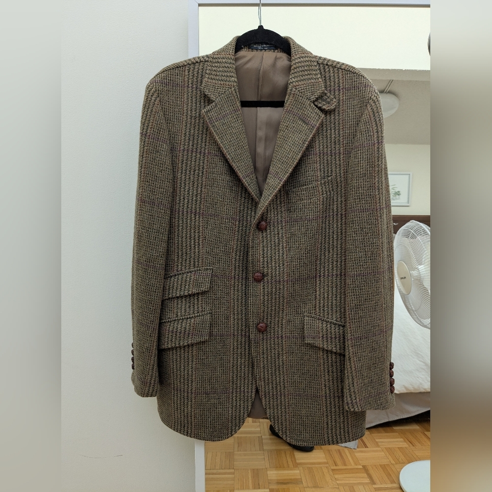 Ralph Lauren Brown Tan Sport Coat with Herringbone Pattern - Picture 3 of 15